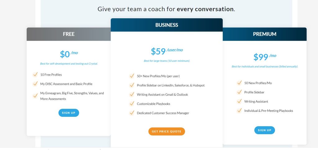 Crystal Pricing (One of the best Linkedin Marketing Tools)