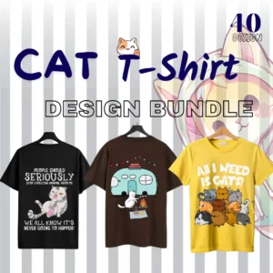 Cat T- Shirt Design Bundle
