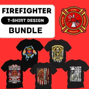 FireFighter T-Shirt Design Bundle